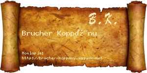 Brucher Koppány névjegykártya